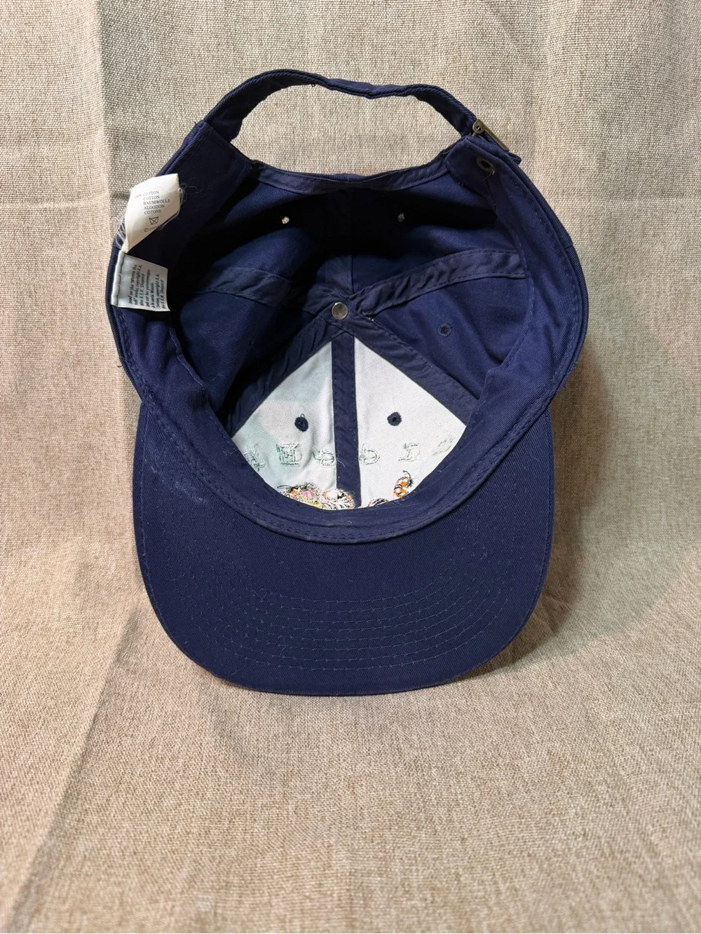 Vintage The Disney Store Tigger Embroidered Hat Adult Cotton Strapback Navy